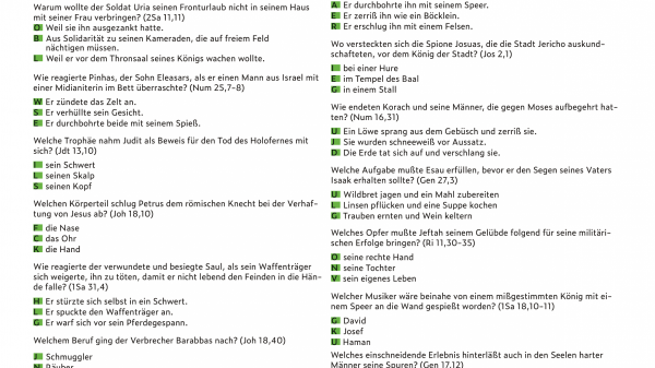 Materialblatt zum Bibelquiz "Männer in der Bibel"